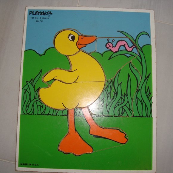 Set of 2 Puzzles - Raggedy Ann & Andy Puzzle & Duck Wood Puzzle Playskool - Picture 2 of 9